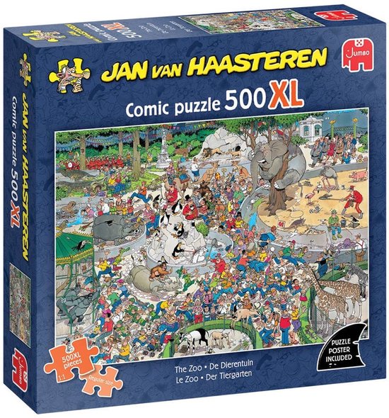 Jan van Haasteren 500XL - De Dierentuin - 500 stukjes puzzel - Legpuzzel volwassenen - XL formaat puzzelstukjes