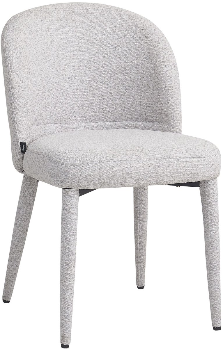 Selsey Coases – Eetkamerstoel met bouclé bekleding, Lichtgrijs