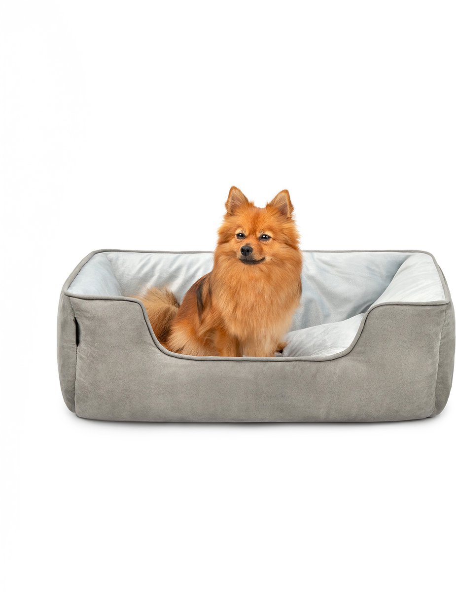 lionto Hondenbed omkeerbaar, zacht & comfortabel 80x60 cm lichtgrijs/donkergrijs