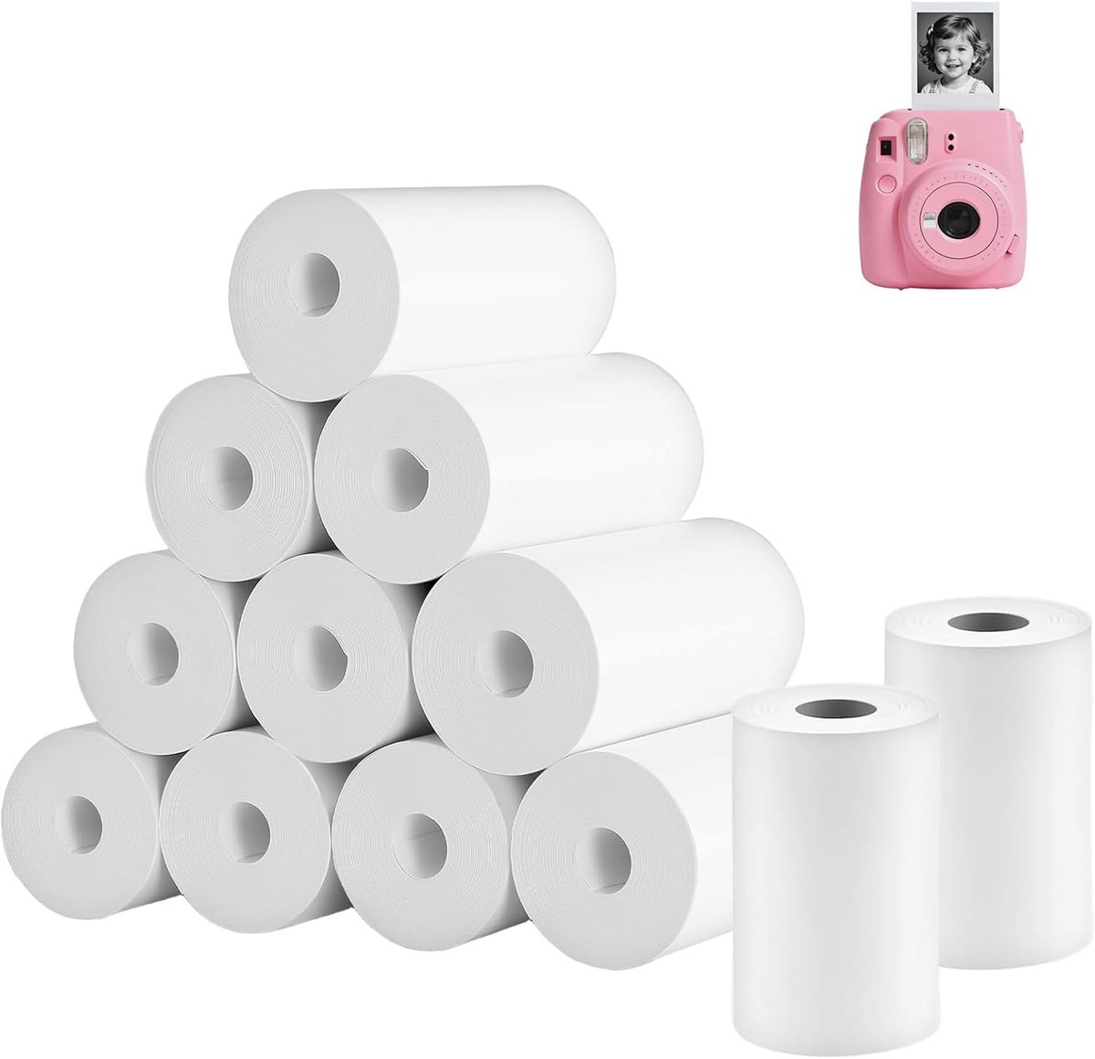 Kinder Camera Papier - Thermisch Papier Rolletjes - Direct Printen - A7 Formaat - 1 Stuks - Wit