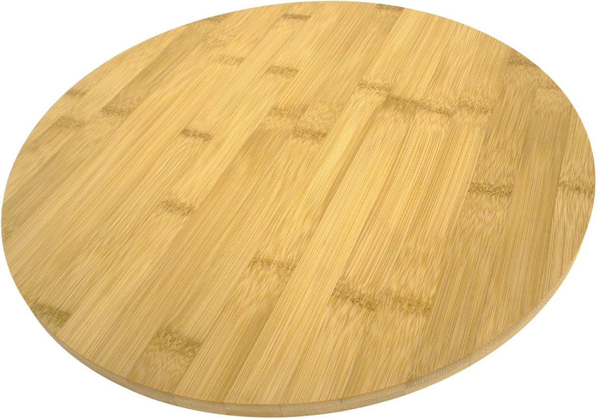 Bamboe Pizza Bord 33 cm met Handgreep - Serveerplank Rond Snijplank voor Pizza en Kaas