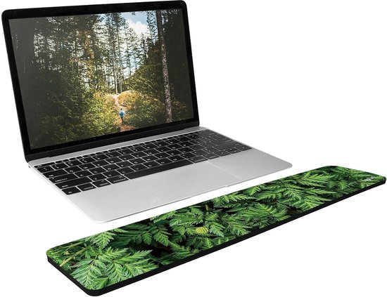 Gaming Keyboard Pad met Smalle Polssteun - Groene Wald-Design — afbeelding 3