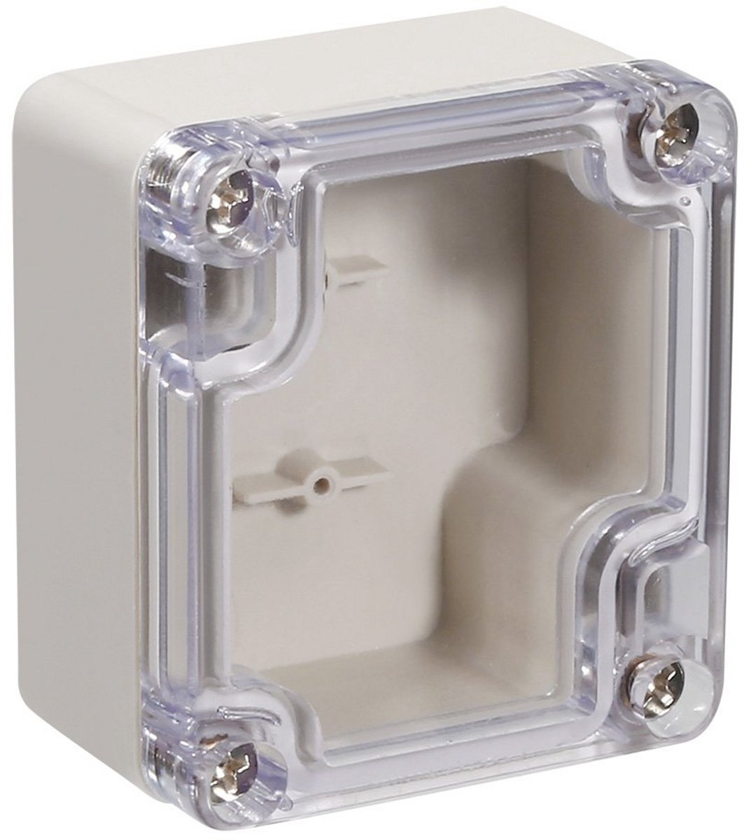 Elektronische DIY behuizing 64 x 58 x 35 mm met transparant deksel