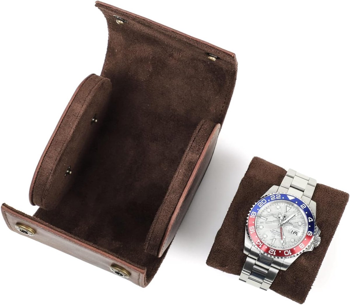 Watch Case - Hiram 1 - Leer - Opbergzak - Reis - Horloge Box - Verwijderbare Kussen Assembly Design