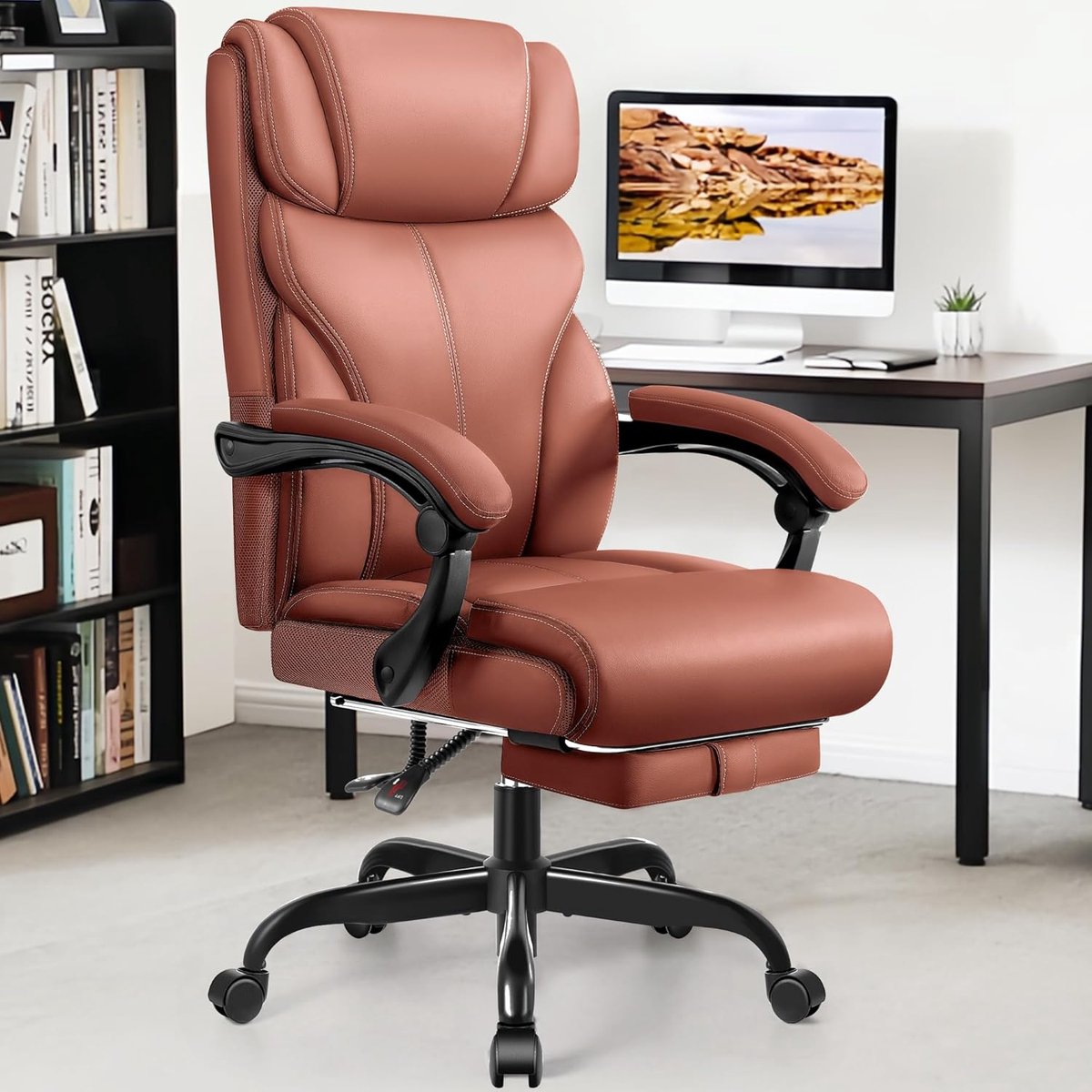 Ergonomische Bureaustoel XL met Voetensteun - Kantelbaar en In Hoogte Verstelbaar