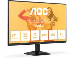 QHD Monitor – 27 inch scherm – Werk en gaming – IPS paneel 1ms – 2560 x 1440 – Zwart