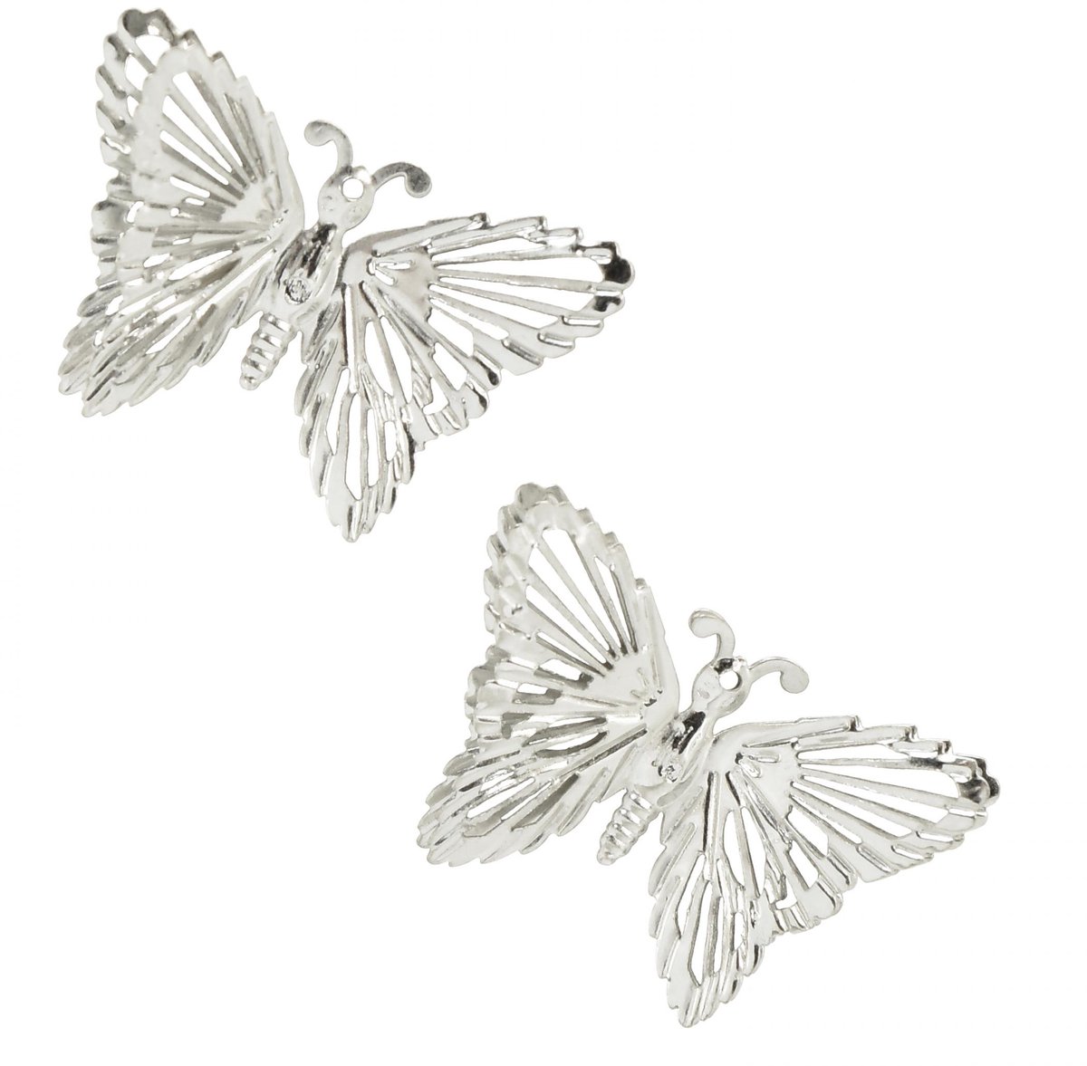 Decoratieve vlinders metaal hangdecoratie zilver 5cm 30 st, 30 Stück