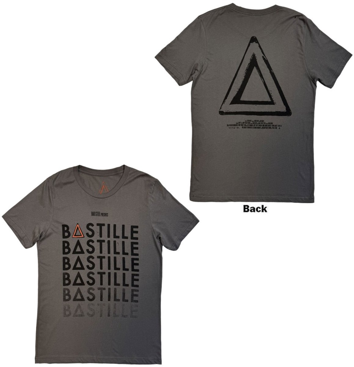Bastille - Repeat Logo Heren Tshirt - S - Grijs