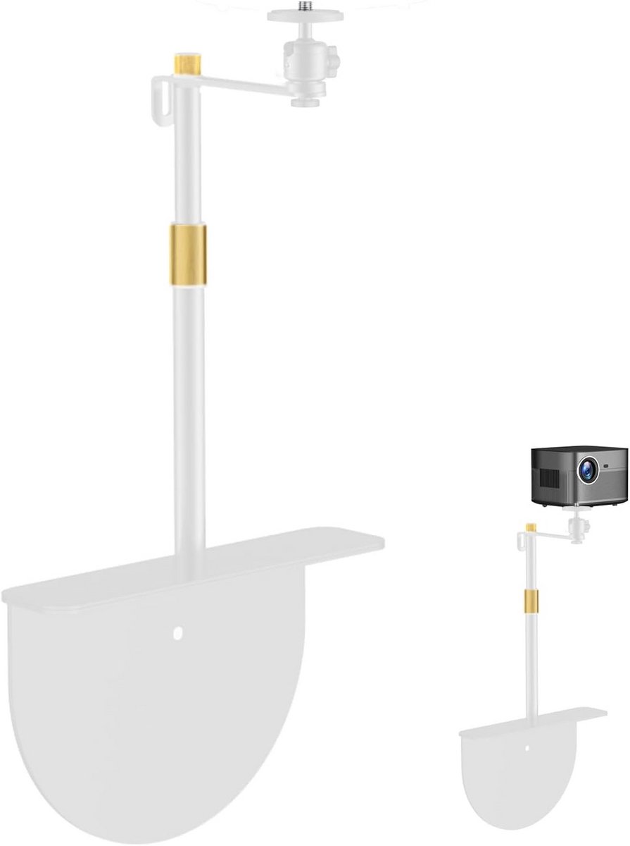 360° draaibaar projectorstatief voor wand- of plafondmontage, verstelbaar van 25-37 cm