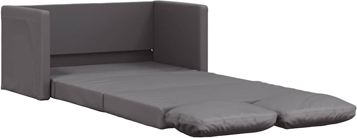vidaXL Slaapbank - vloermodel - 2-in-1 - 112x174x55 - cm - kunstleer - grijs