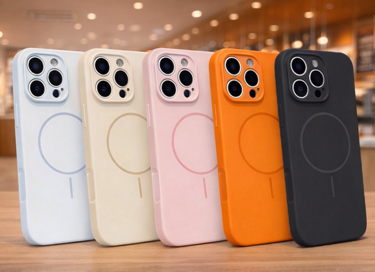 Geschikt voor iPhone 16 Pro Liquid Soft Touch MagSafe Magnetic Case - Luxe Siliconen Hoesje met Sterke Magneet - Bruin
