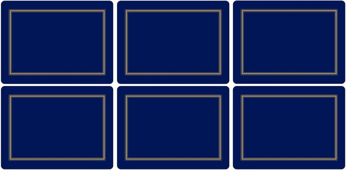 Set van 6 Klassieke Placemats met Kurken Achterkant - 30.5 x 23 cm
