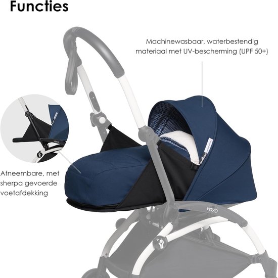 Kinderwagen Inzet Vanaf Geboorte - Comfortabele Ligpositie met Voetenzak van Merkloos — afbeelding 3