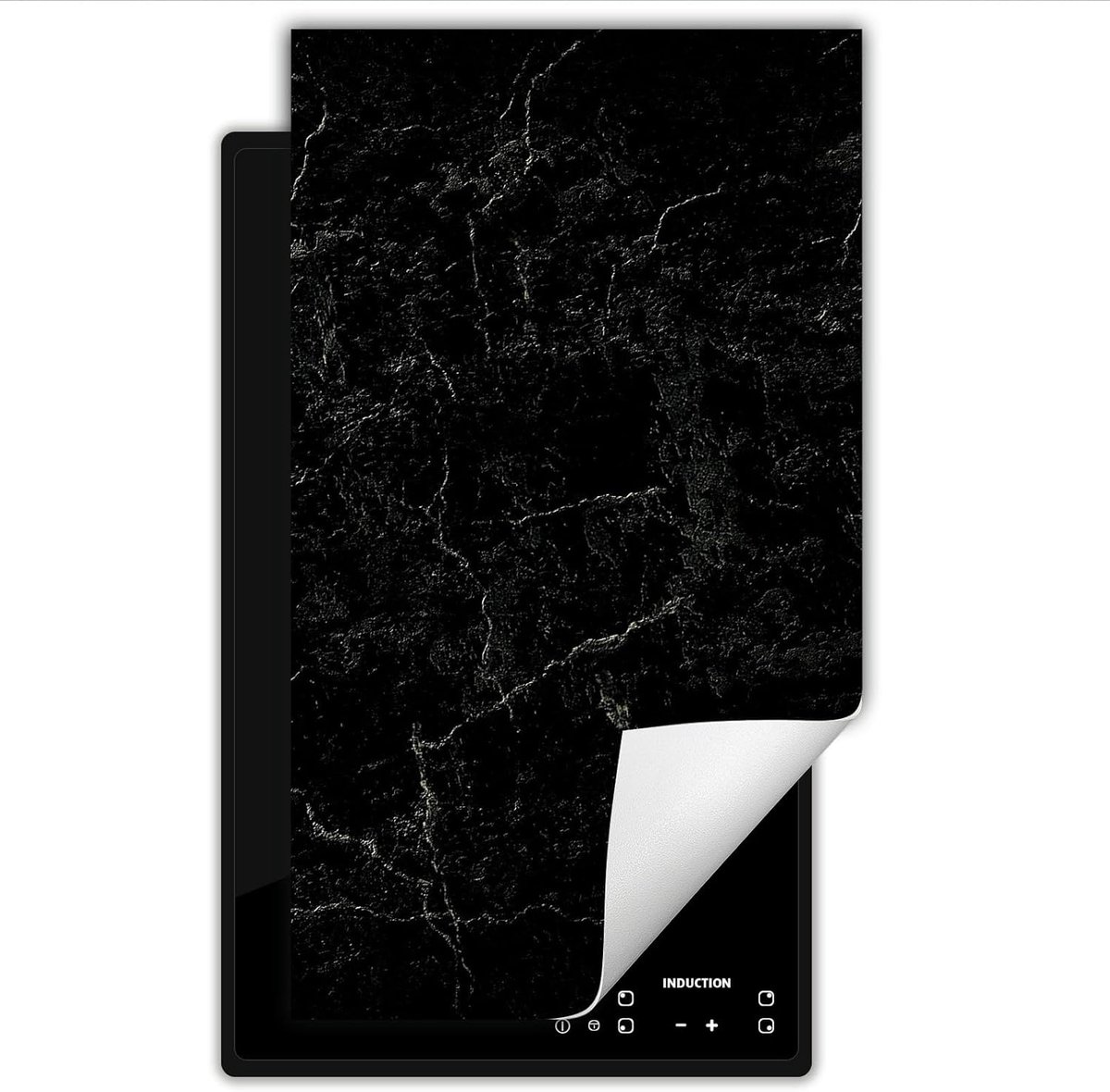 Inductiekookplaat Protector - Hittebestendige Afdekplaat Zwart Marmerlook 30x52 cm