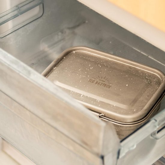 Grote Broodtrommel van Roestvrij Staal met Elastiek - 1,1 Liter Lunchbox — afbeelding 2