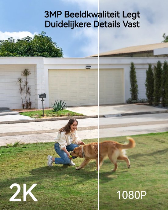 ieGeek Beveiligingscamera Draadloos Buiten - 2K Ultra HD - Camerabewaking - Bewakingscamera Voor Buiten - Buitencamera - Buiten Camera Met Nachtzicht - Oplaadbaar - Met WiFi en APP - Wit - 2 Stuks van Merkloos — afbeelding 5