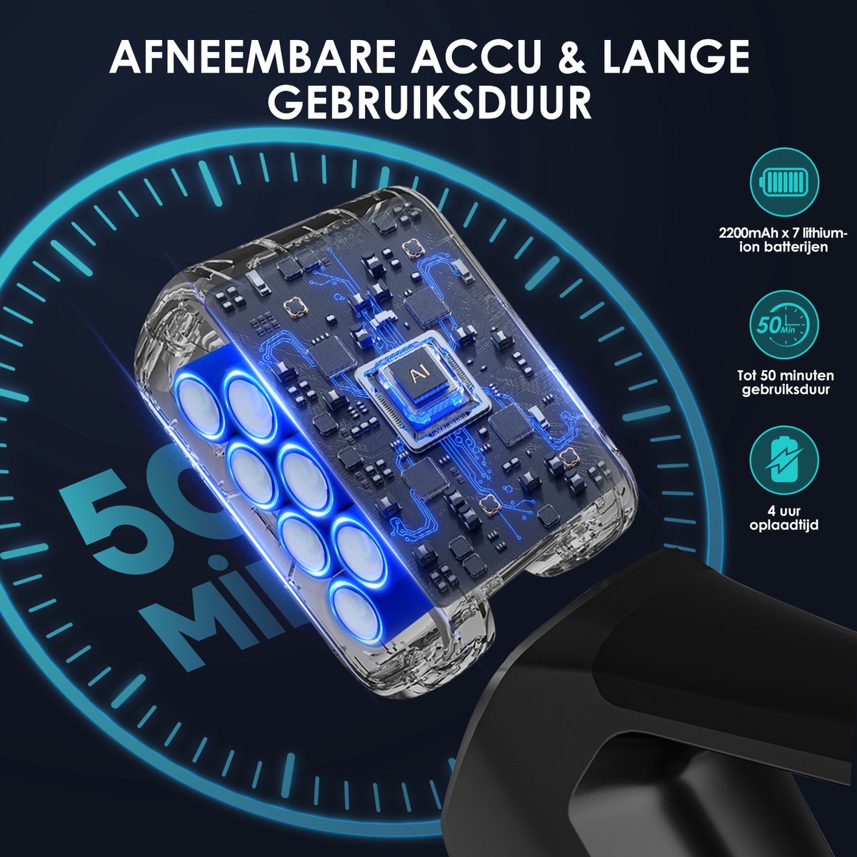 Elekiatech Steelstofzuiger Draadloos- 80000Pa - afbeelding 3