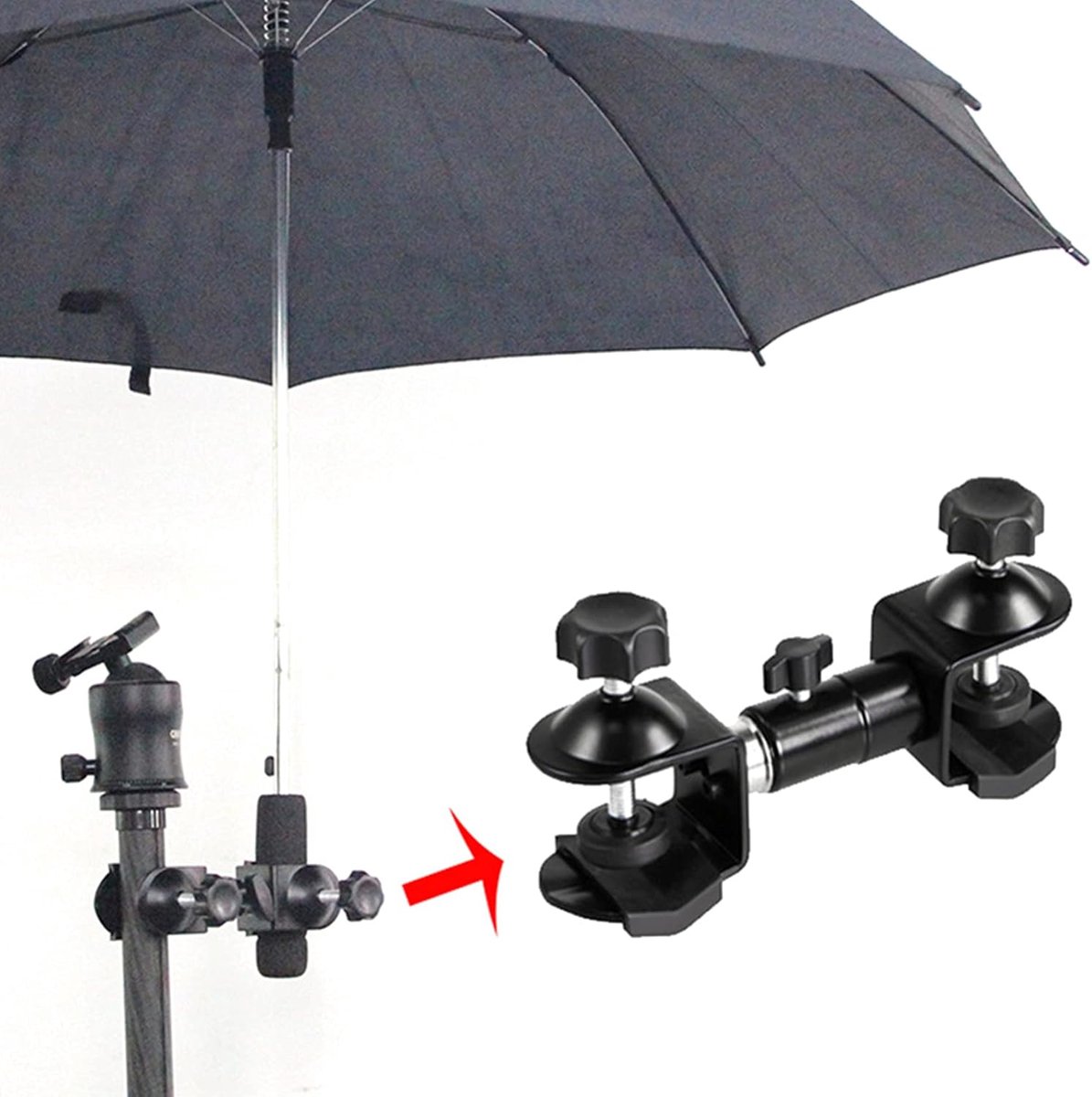 Metalen Parapluhouder met Klem voor Statief en Camera
