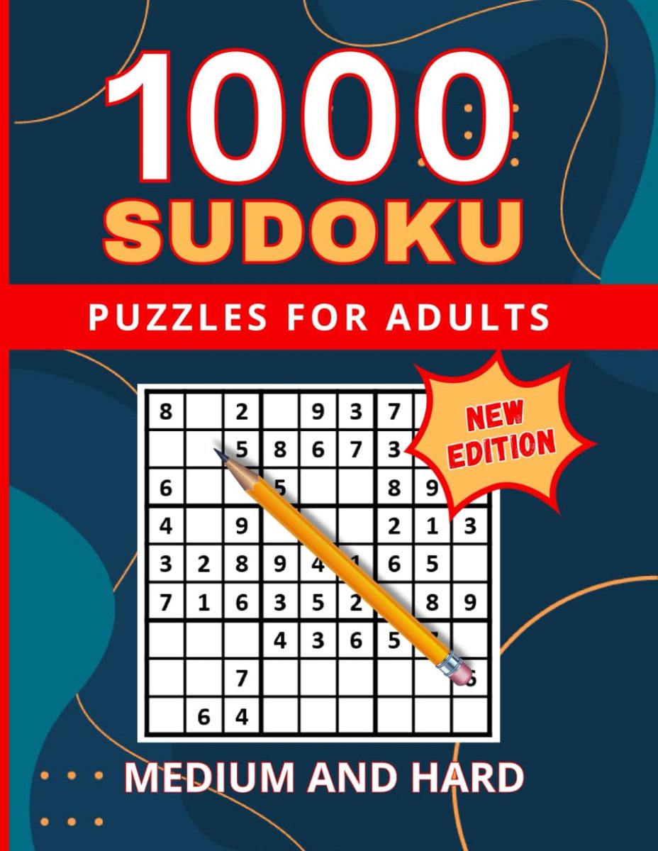 Sudoku Puzzelboek - Hersenkrakers - Mentale Training - 1000 Puzzels - A4 Formaat