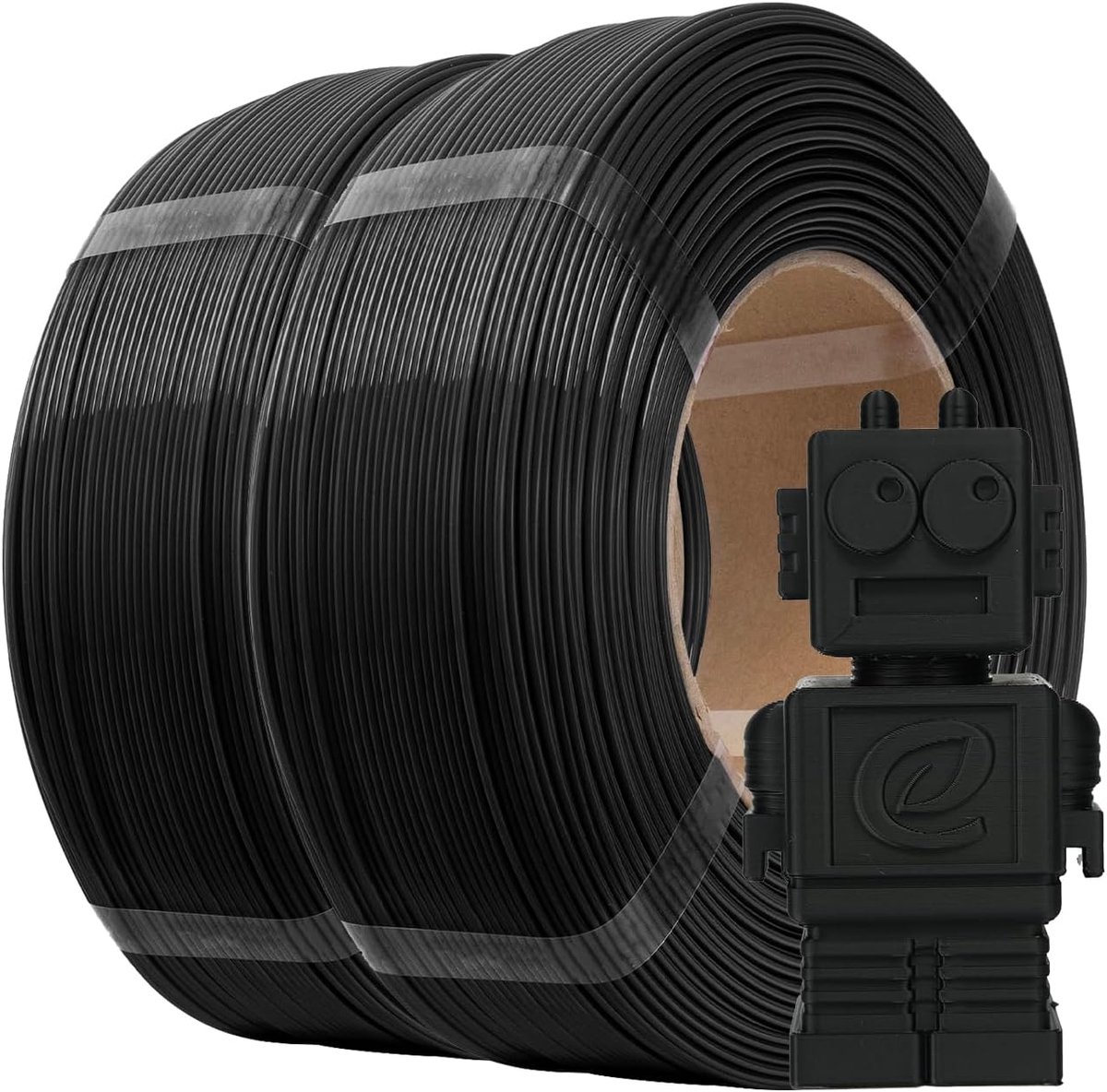 2x 1.75mm Zwart PLA 3D Printer Filament Refill Set, Spoelloos, 2 KG Totaal