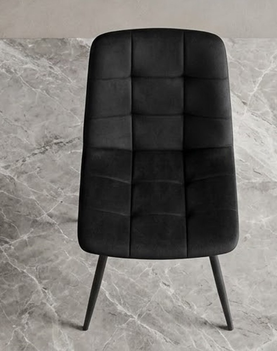 EUGAD draaibare eetkamerstoelen, set van 4, voor eetkamer, keuken, woonkamer, gestoffeerde keukenstoelen met rugleuning, fluwelen bekleding, met metalen poten, draagvermogen 150 kg, zwart - Casa Se...