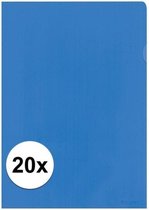 20x Insteekmap blauw A4 formaat 21 x 30 cm - Kantoorartikelen