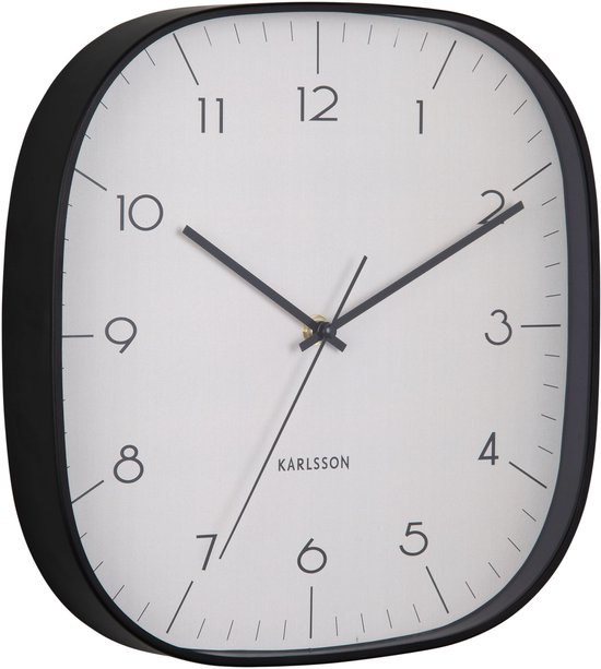Karlsson - Horloge murale Grato Cuadrado - Noir - Øcm