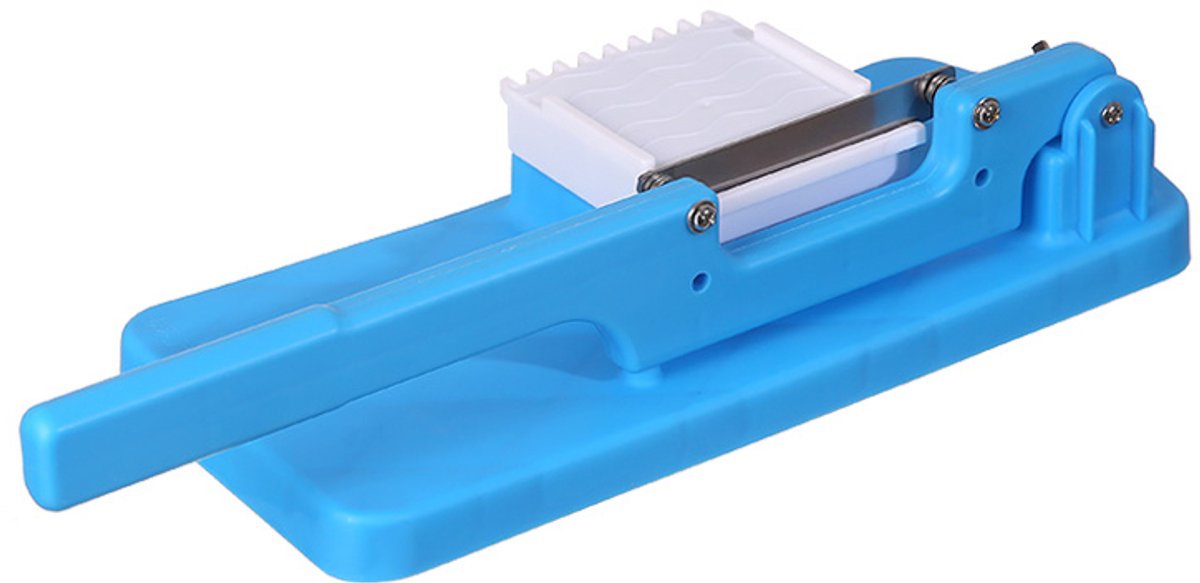 Handmatige vleessnijmachine - Tafelmodel, RVS en staal mes, blauw (37*14cm)