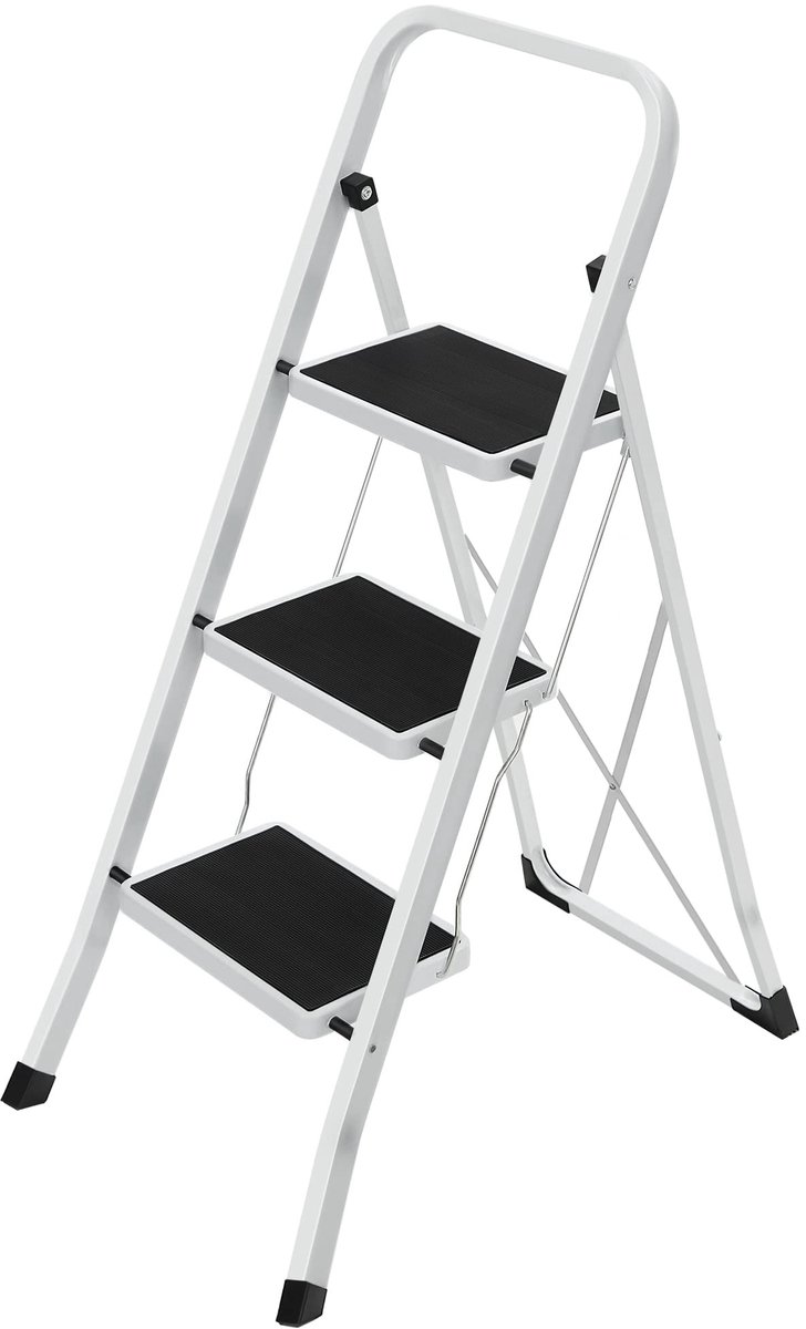 Trittleiter - Opvouwbare 3-Trede Ladder - Tot 150 kg Belastbaar