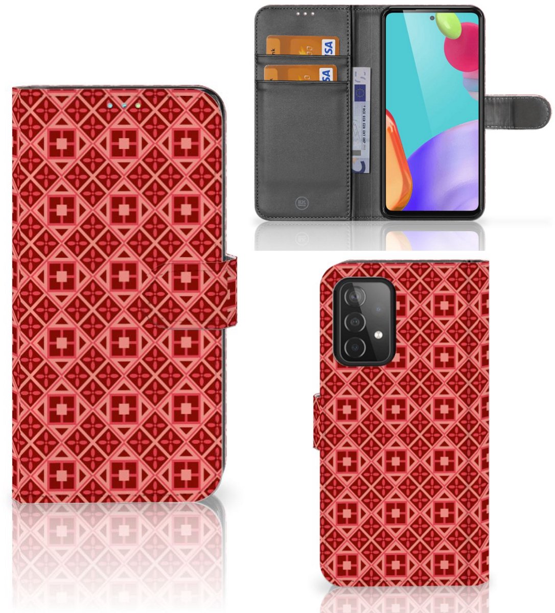 Samsung Galaxy A52 Telefoon Hoesje Batik Rood