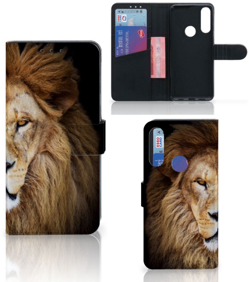 Alcatel 1S 2020 Telefoonhoesje met Pasjes Leeuw