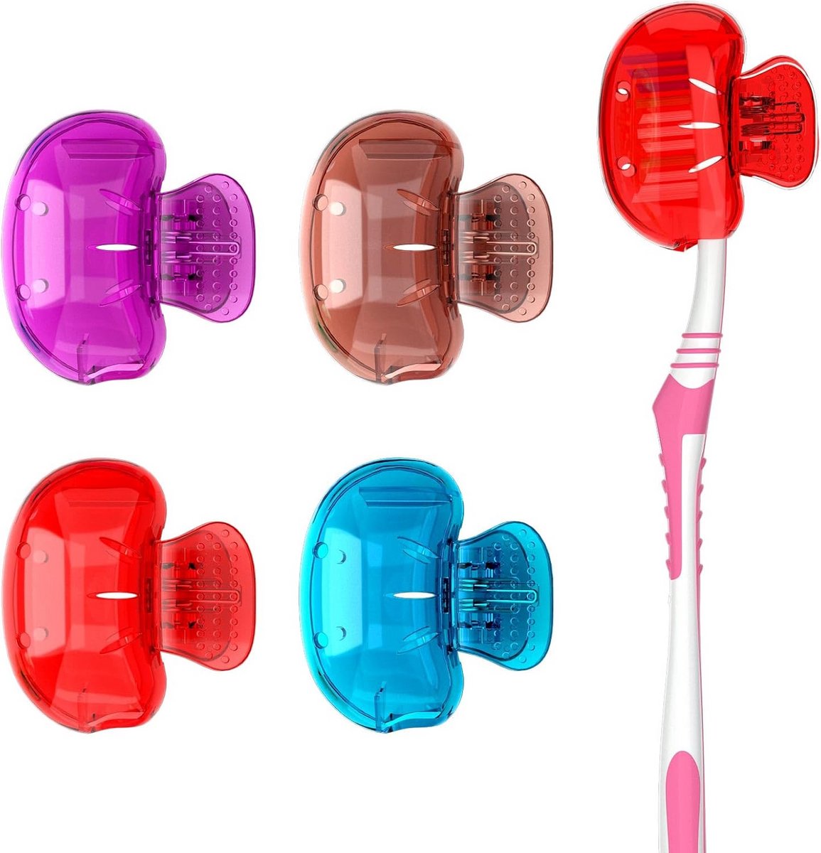 Veelkleurige Tandenborstelhoezen - Universele Clip-On Beschermer voor Hygiënische Mondverzorging - Reisvriendelijk en Geschikt voor Kinderen en Volwassenen