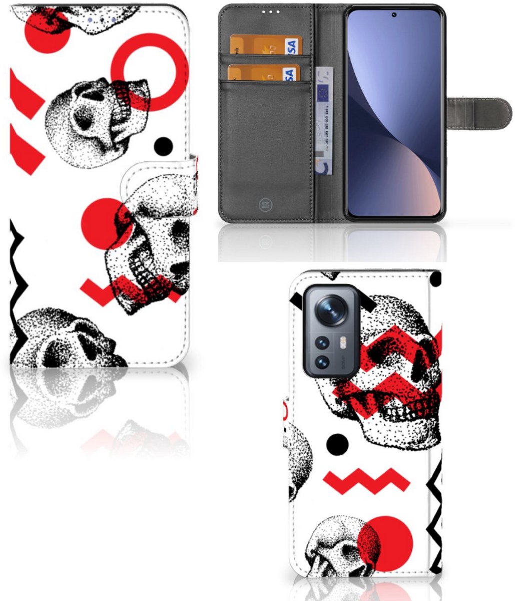 Telefoonhoesje met Naam Xiaomi 12 Pro Skull Red
