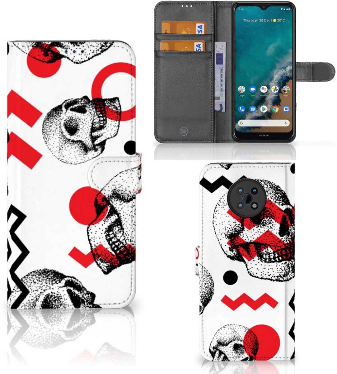 Telefoonhoesje met Naam Nokia G50 Skull Red
