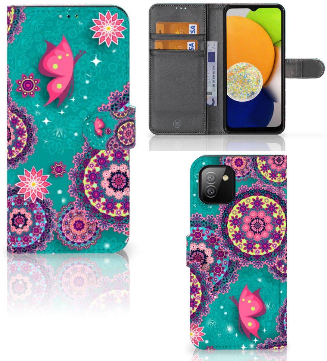 Samsung Galaxy A03 Hoesje Cirkels en Vlinders