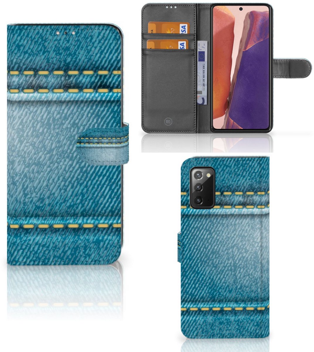 Samsung Galaxy Note 20 Wallet Case met Pasjes Jeans