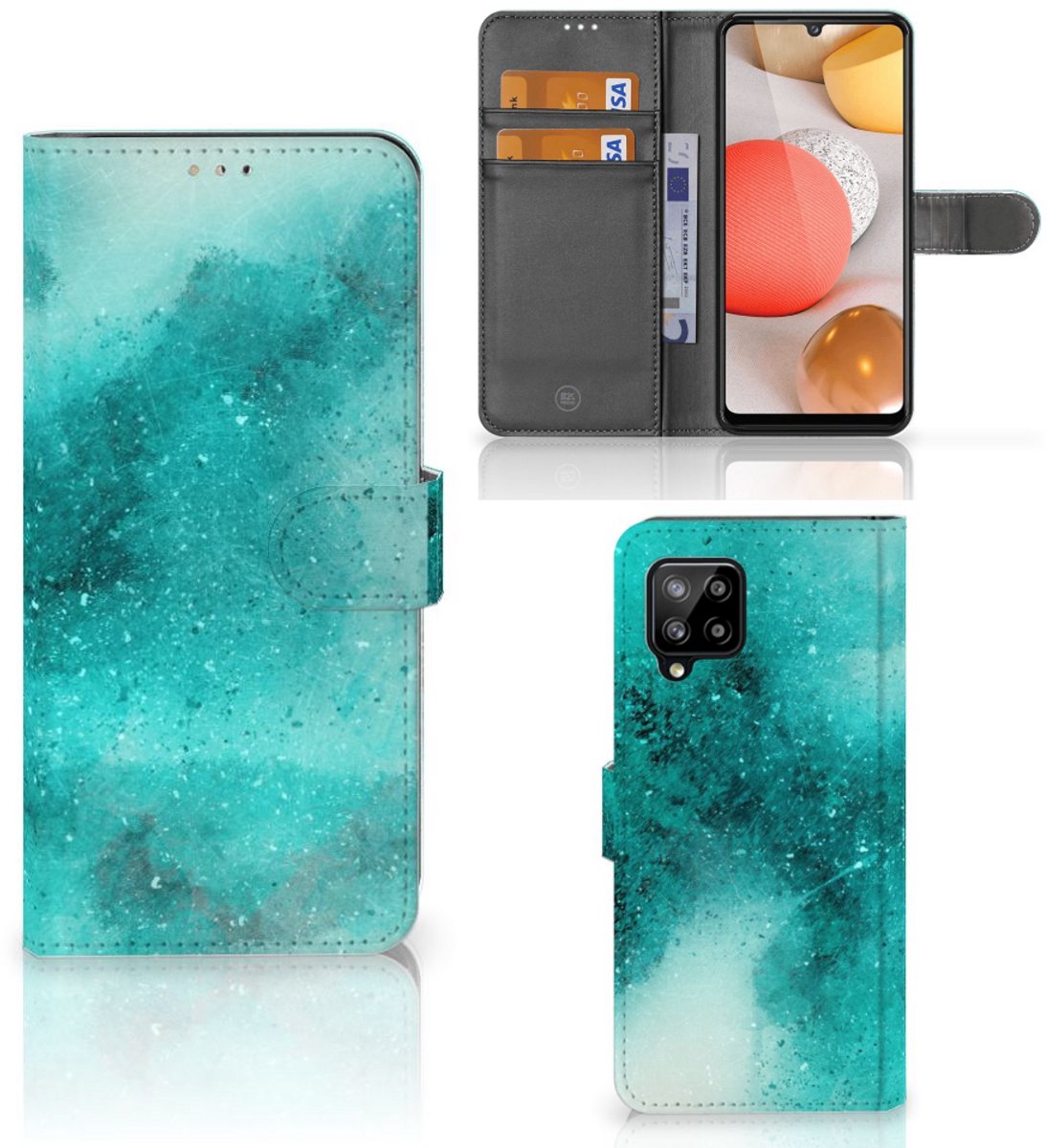Book Case voor Hoesje Samsung Galaxy A42 5G Painting Blue
