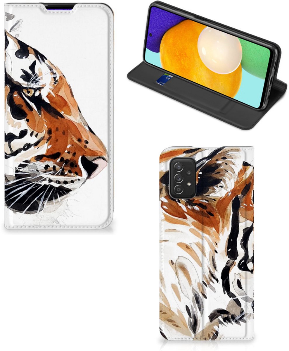 Bookcase Samsung Galaxy A03s Watercolor Tiger