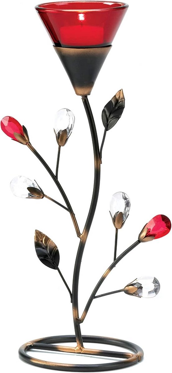 Multicolor Tealight Holder - Ruby Blossom Design