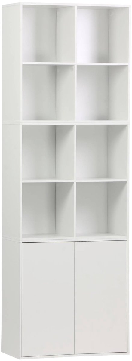 sweeek - Vakkenkast, 3 modulaire opbergmodules houtdecor 2 deuren 8 vakken - kompo