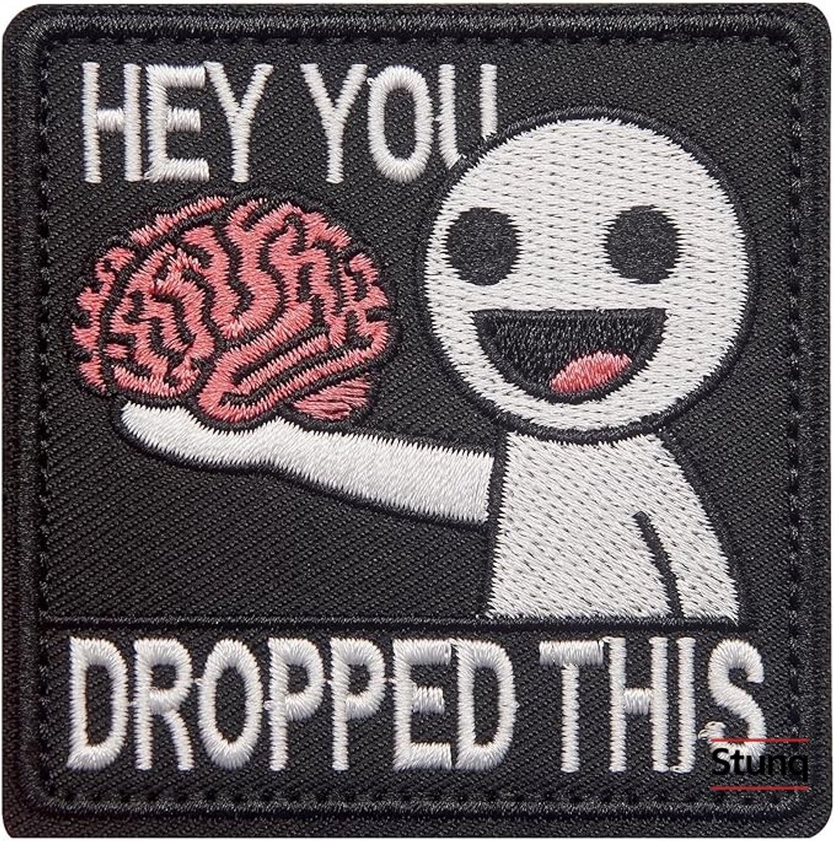Klittenbandpatch met humoristische tekst voor persoonlijke stijl