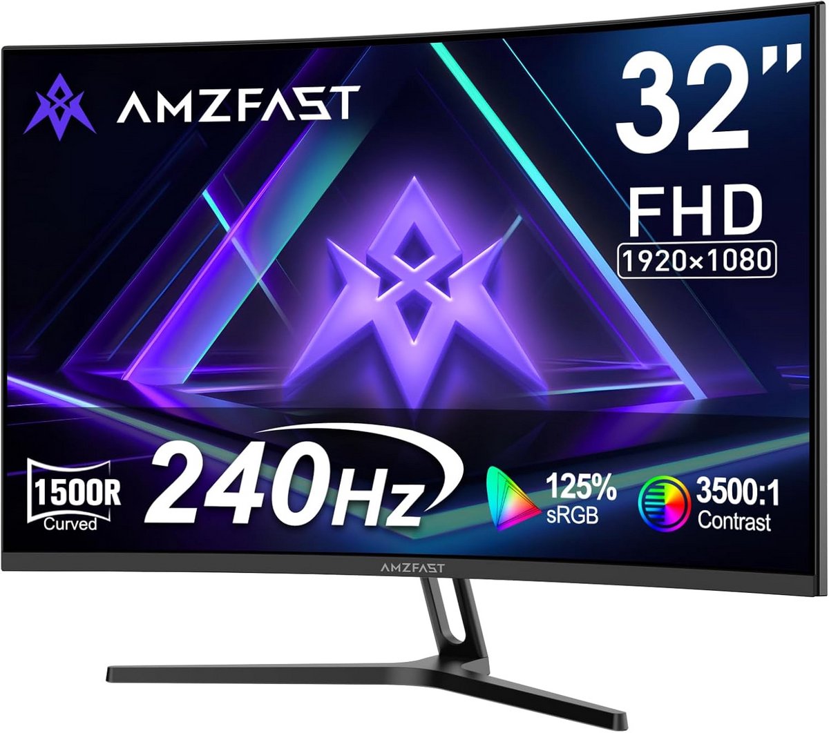 Gebogen Gaming Monitor 32 Inch 240Hz Full HD 1ms Respons