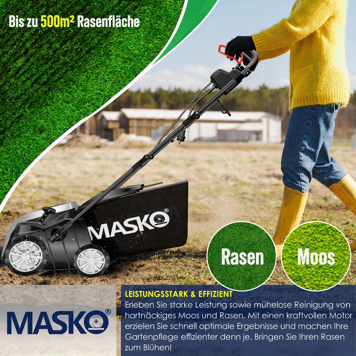 MASKO® Verticuteermachine 1800W 40cm thumbnail 2