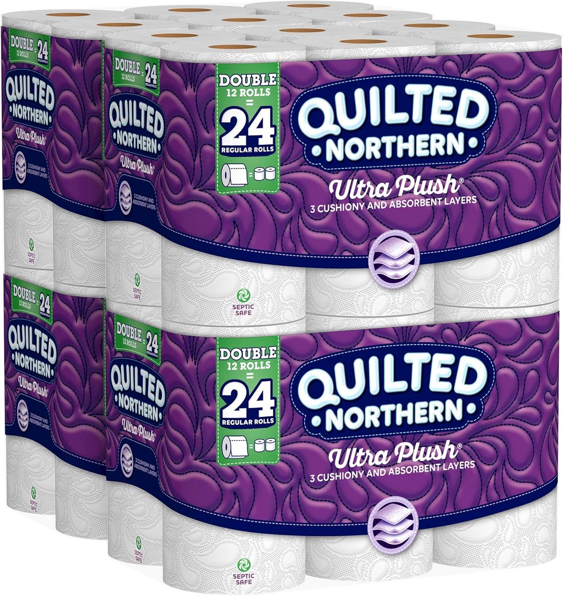 Ultra pluche toiletpapier - 48 dubbele rollen (4 pakketten met 12 rollen)