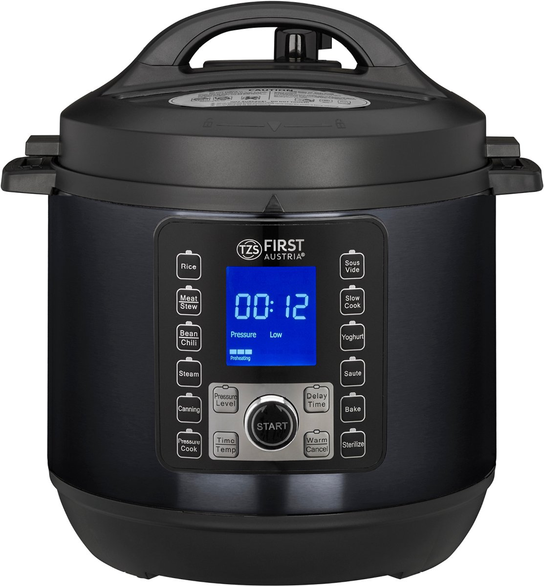 TZS First Austria Multicooker - 6L - 1000W - Snelkookpan - Rijstkoker - 12 Kookfuncties - RVS - Timer - Zwart – foto 2