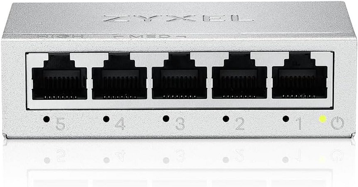 5 Poorts Desktop Gigabit Ethernet Switch - Metalen Behuizing