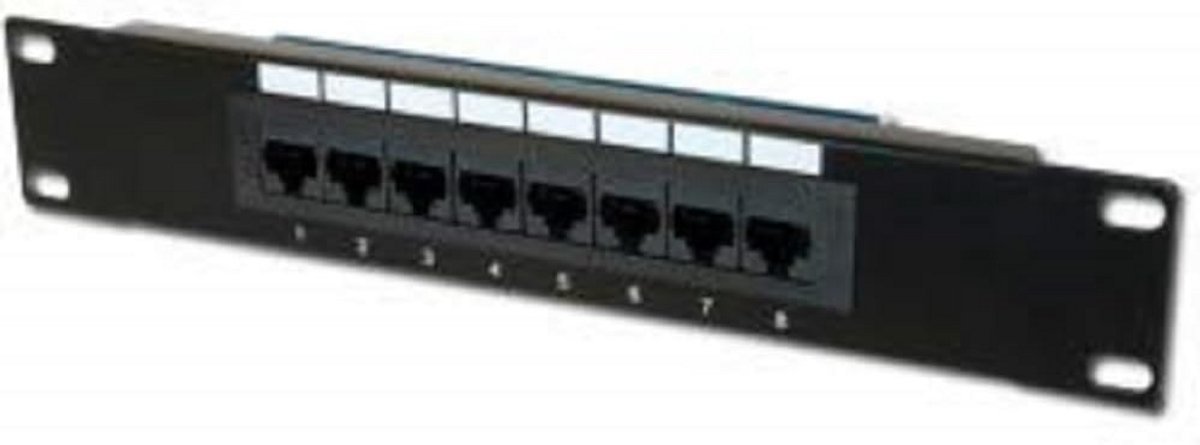 8-poorts Cat-5e Patchpaneel voor 10-inch netwerkkast - Niet afgeschermd