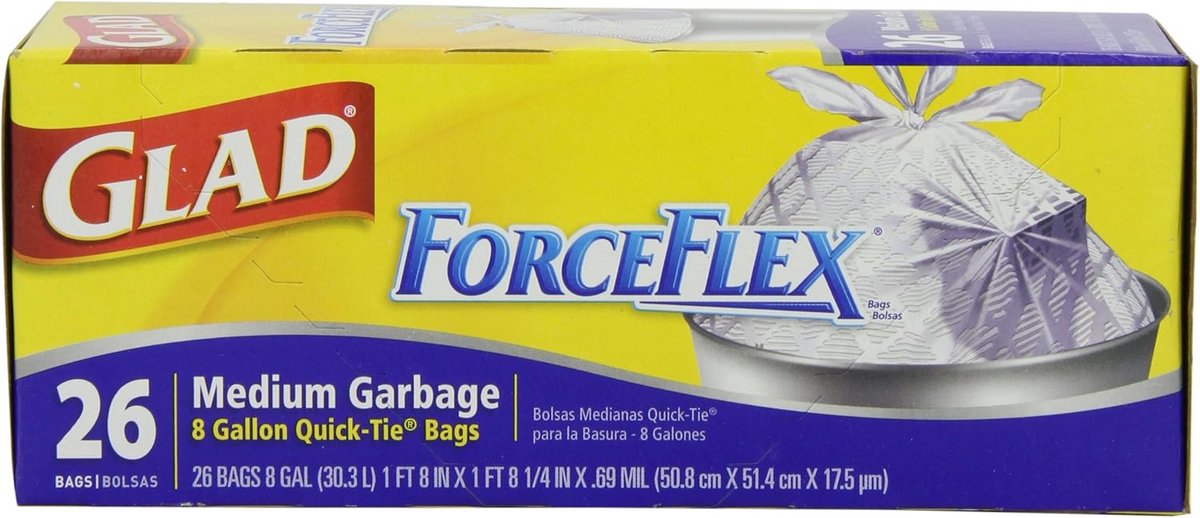 Force Flex Medium Vuilniszakken 8 Gallon - 26 Stuks