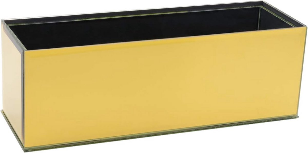 Decoratieve rechthoekige glazen vaas voor thuis of bruiloft - 30,5 cm, spiegel goud