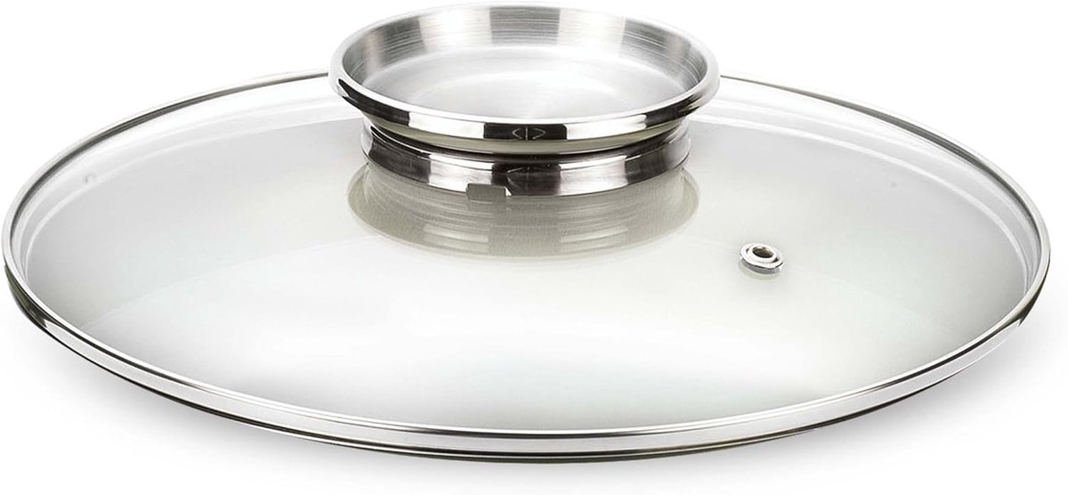 Glazen deksel met roestvrijstalen aroma-knop Ø 24 cm